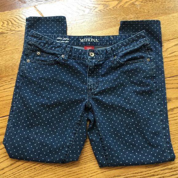 Merona Denim - Merona Polka Dot Ankle Skinny Jeans Size 10